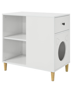 Casa per Gatti Bianco Lucido 72 x 42.5 x 70 cm 2