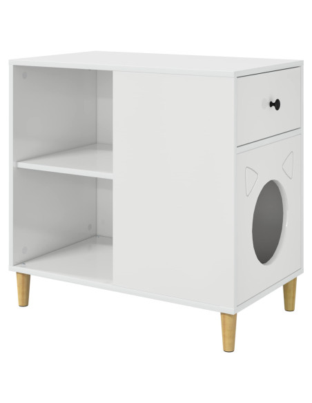 Casa per Gatti Bianco Lucido 72 x 42.5 x 70 cm