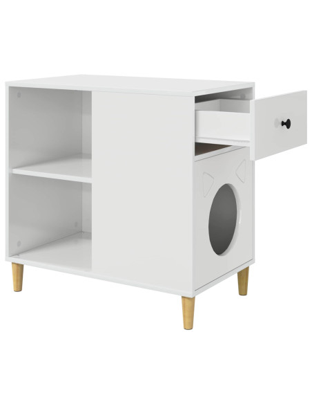 Casa per Gatti Bianco Lucido 72 x 42.5 x 70 cm