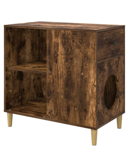 Casa per Gatti Rovere fumé 72 x 42.5 x 70 cm Legno multistrato