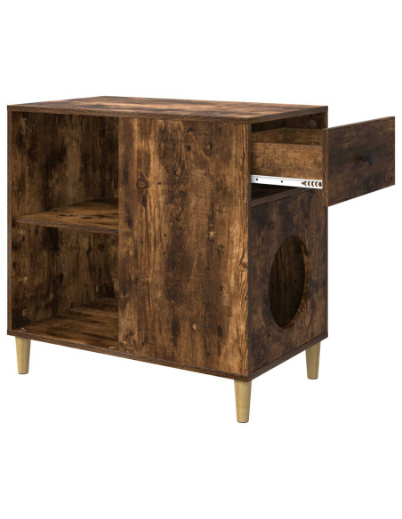 Casa per Gatti Rovere fumé 72 x 42.5 x 70 cm Legno multistrato