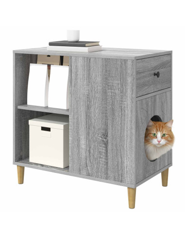 Casa per Gatti Grigio Sonoma 72 x 42.5 x 70 cm