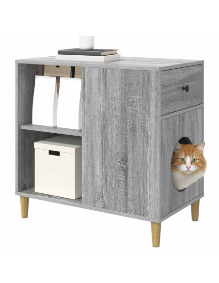 Casa per Gatti Grigio Sonoma 72 x 42.5 x 70 cm