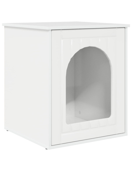 Casa per Gatti Bianco Lucido 53 x 52 x 62 cm Legno multistrato