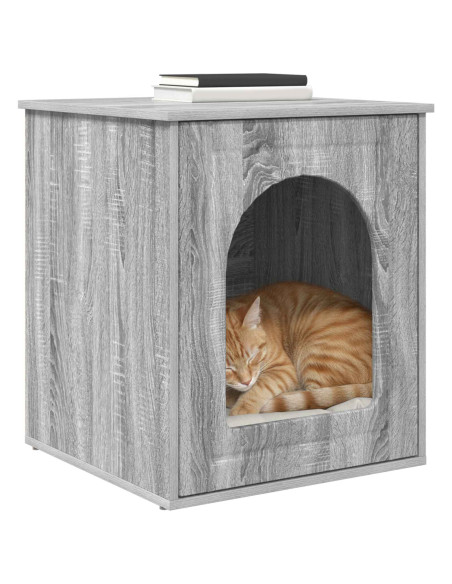 Casa per Gatti Grigio Sonoma 53 x 52 x 62 cm Legno multistrato