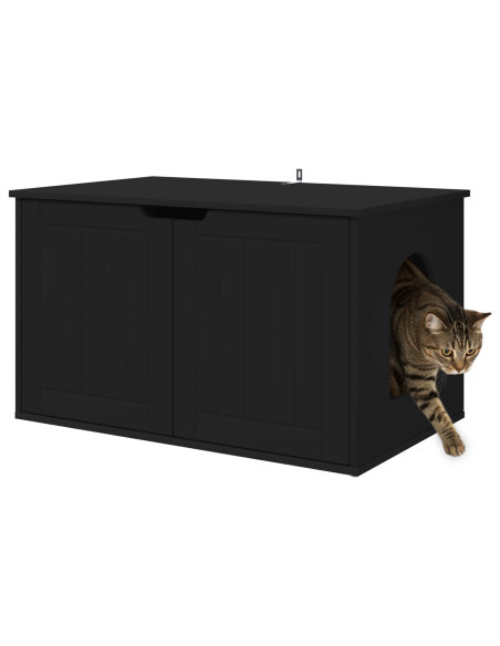 Casa per Gatti Nero 85 x 55 x 50,5 cm Legno multistrato