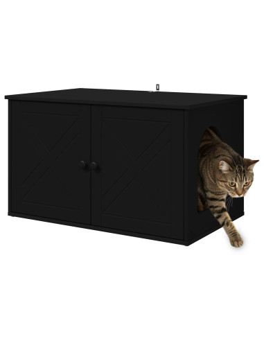 Casa per Gatti Nero 85 x 55 x 50,5 cm Legno multistrato