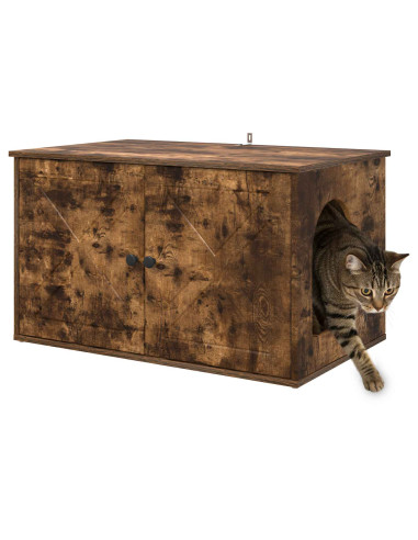 Casa per Gatti Rovere fumé 85 x 55 x 50 cm Legno multistrato