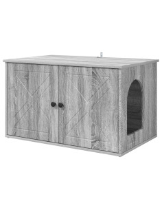 Casa per Gatti Grigio Sonoma 85 x 55 x 50 cm Legno multistrato 2