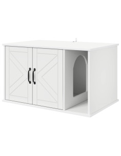 Casa per Gatti Bianco 85 x 55 x 50 cm Legno multistrato 2
