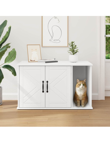 Casa per Gatti Bianco 85 x 55 x 50 cm Legno multistrato