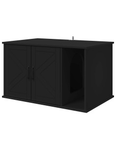 Casa per Gatti Nero 85 x 55 x 50 cm Legno multistrato 2