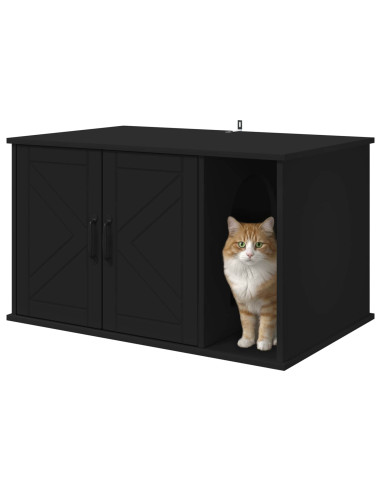 Casa per Gatti Nero 85 x 55 x 50 cm Legno multistrato