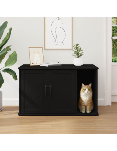 Casa per Gatti Nero 85 x 55 x 50 cm Legno multistrato