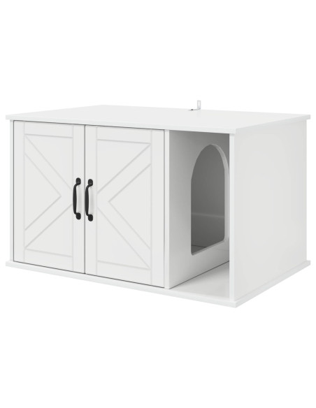 Casa per Gatti Bianco Lucido 85 x 55 x 50 cm Legno multistrato