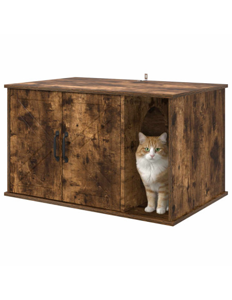 Casa per Gatti Rovere fumé 85 x 55 x 50 cm Legno multistrato