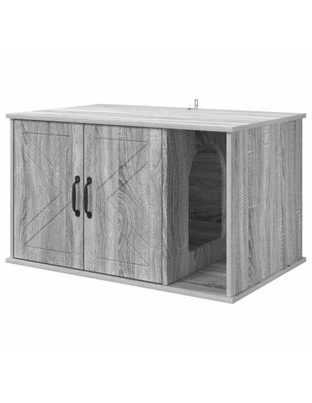 Casa per Gatti Grigio Sonoma 85 x 55 x 50 cm Legno multistrato