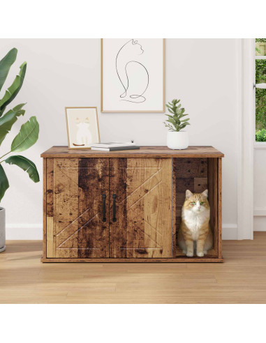 Casa per Gatti Legno vecchio 85 x 55 x 50 cm Legno multistrato