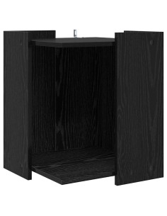 Rifugio per lettiera per gatti Rovere Nero 42 x 42 x 51 cm 2