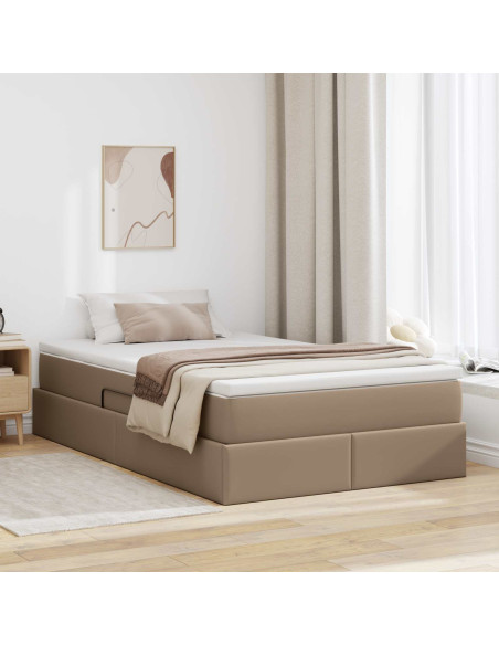 Letto con contenitore e materasso Cappuccino 120 x 190 cm