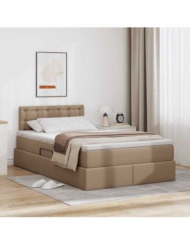 Letto con contenitore e materasso Cappuccino 120 x 190 cm