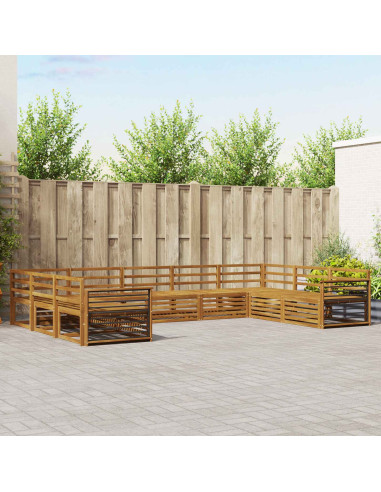 Set divani 9 pcs Naturale Legno di Acacia Massello