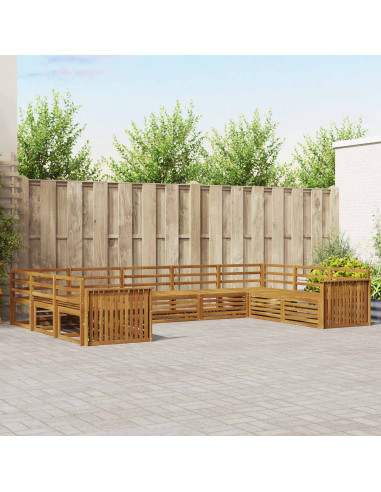 Set divani 9 pcs Naturale Legno di Acacia Massello