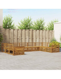 Set divani 9 pcs Naturale Legno di Acacia Massello