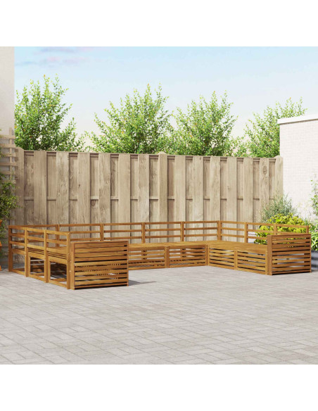 Set divani 9 pcs Naturale Legno di Acacia Massello