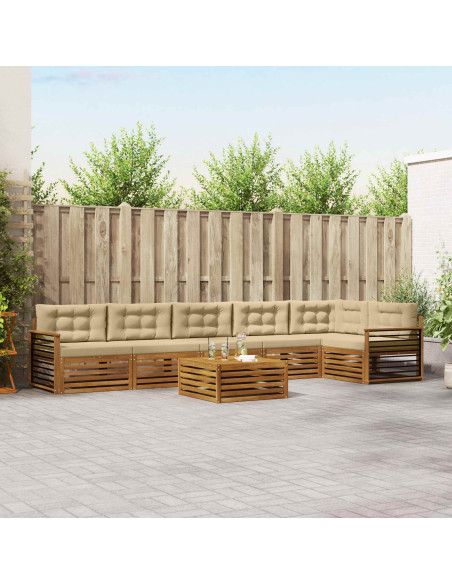 Set di divani con cuscino 7 pcs Naturale e Beige