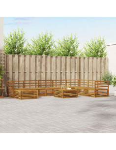 Set divani 9 pcs Naturale Legno di Acacia Massello