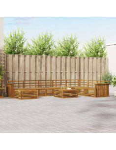 Set divani 9 pcs Naturale Legno di Acacia Massello