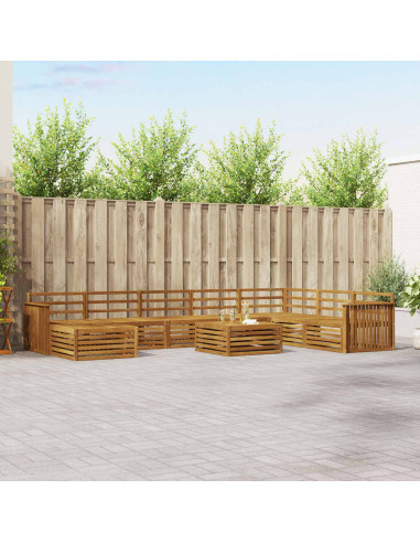 Set divani 9 pcs Naturale Legno di Acacia Massello