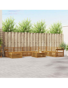 Set divani 9 pcs Naturale Legno di Acacia Massello