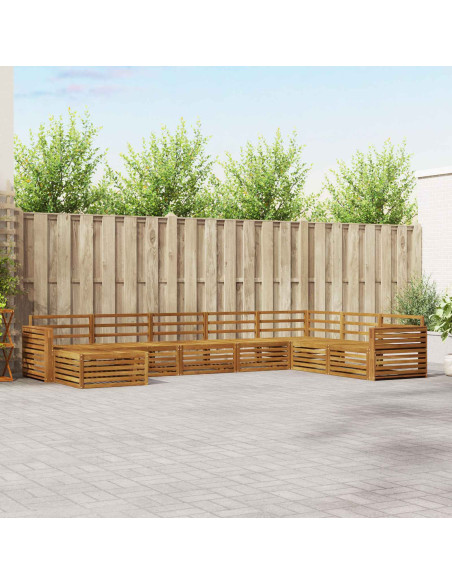 Set divani 8 pcs Naturale Legno di Acacia Massello