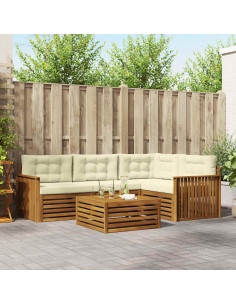 Set di divani con cuscino 5 pcs Naturale e Crema