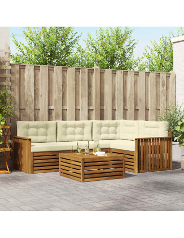 Set di divani con cuscino 5 pcs Naturale e Crema