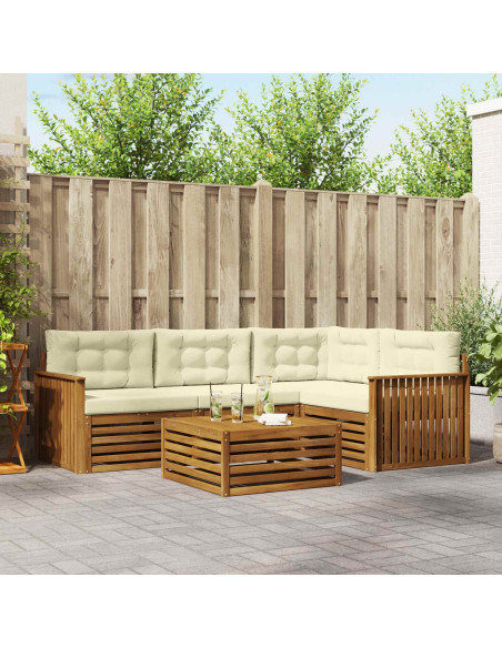 Set di divani con cuscino 5 pcs Naturale e Crema