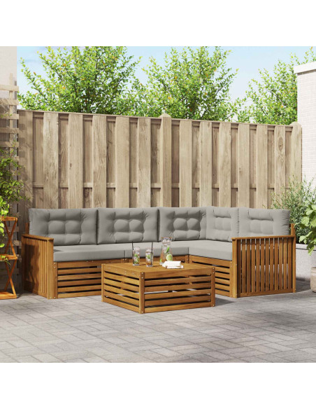 Set di divani con cuscino 5 pcs Grigio Naturale e Chiaro