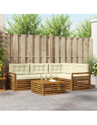 Set di divani con cuscino 5 pcs Naturale e Crema