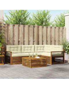 Set di divani con cuscino 5 pcs Naturale e Crema