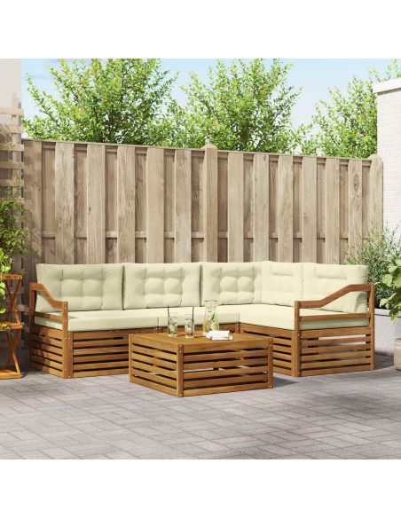 Set di divani con cuscino 5 pcs Naturale e Crema