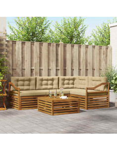 Set di divani con cuscino 5 pcs Naturale e Beige