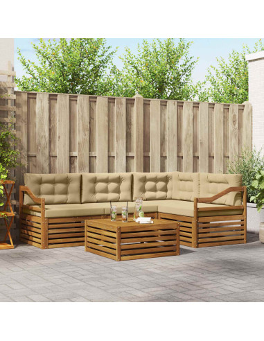 Set di divani con cuscino 5 pcs Naturale e Beige