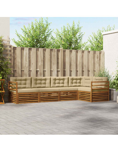 Set di divani con cuscino 5 pcs Naturale e Beige