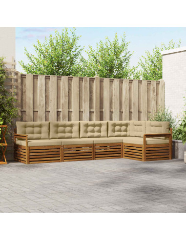 Set di divani con cuscino 5 pcs Naturale e Beige