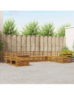 Set divani 9 pcs Naturale Legno di Acacia Massello