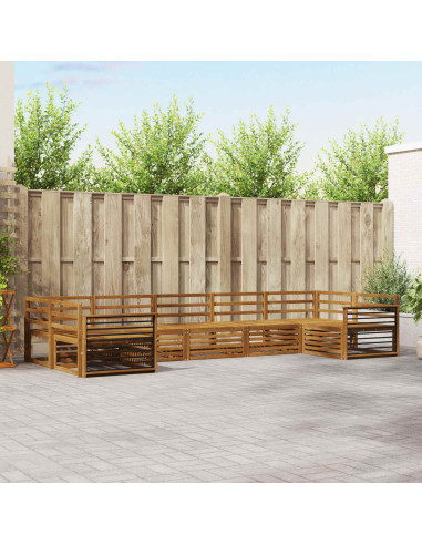 Set divani 7 pcs Naturale Legno di Acacia Massello