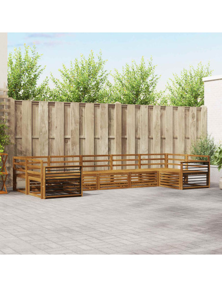 Set divani 7 pcs Naturale Legno di Acacia Massello