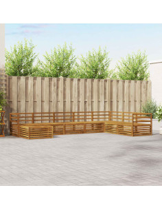 Set divani 8 pcs Naturale Legno di Acacia Massello